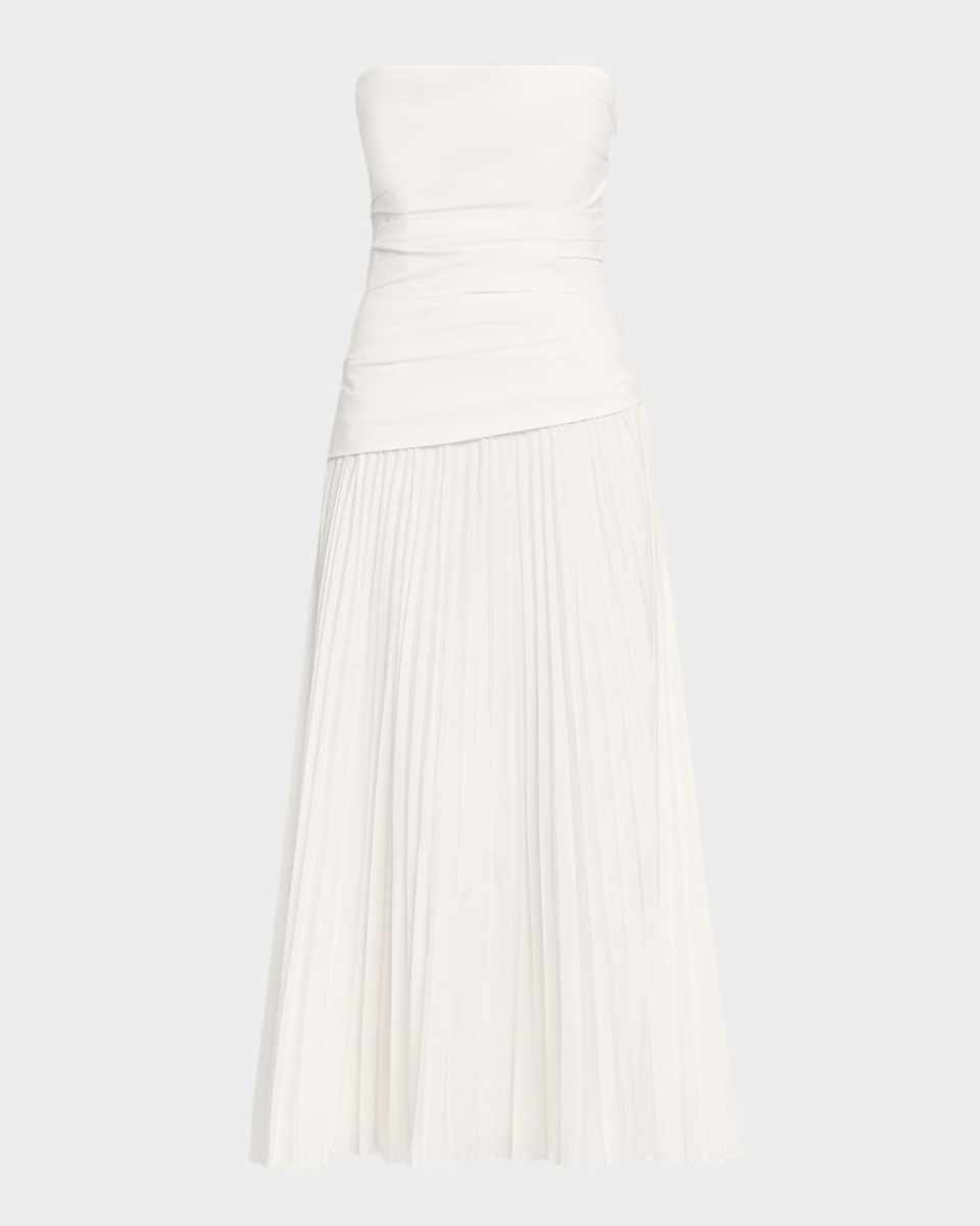 Arie Strapless Cotton Midi Dress